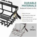 Veken Stainless Steel Shower Caddy 6-Pack, No Drilling & Rustproof, Waterproof Adhesive Shelves Rack with Soap Holder, Large Capacity Bathroom Organizers and Storage,...