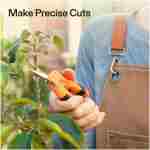 VIVOSUN 6.5 Inch Gardening Scissors Hand Pruner Pruning Shear with Straight Stainless Steel Blades Orange 1-Pack