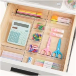 Vtopmart 25 PCS Clear Plastic Drawer Organizers Set, 4-Size Versatile Bathroom and Vanity Drawer Organizer Trays, Storage Bins for Makeup, Bedroom, Kitchen Gadgets Utensils and...