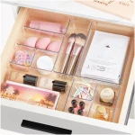 Vtopmart 25 PCS Clear Plastic Drawer Organizers Set, 4-Size Versatile Bathroom and Vanity Drawer Organizer Trays, Storage Bins for Makeup, Bedroom, Kitchen Gadgets Utensils and...