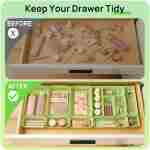 Vtopmart 25 PCS Plastic Drawer Organizers Set, 4-Size Versatile Bathroom and Vanity Drawer Organizer Trays, Storage Bins for Makeup, Bedroom, Kitchen Gadgets Utensils and Office
