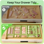 Vtopmart 25 PCS Plastic Drawer Organizers Set, 4-Size Versatile Bathroom and Vanity Drawer Organizer Trays, Storage Bins for Makeup, Bedroom, Kitchen Gadgets Utensils and Office