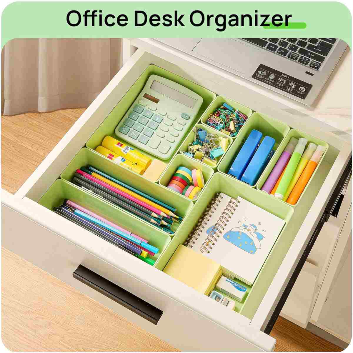 Vtopmart 25 PCS Plastic Drawer Organizers Set, 4-Size Versatile Bathroom and Vanity Drawer Organizer Trays, Storage Bins for Makeup, Bedroom, Kitchen Gadgets Utensils and Office