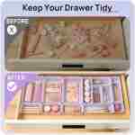 Vtopmart 25 PCS Plastic Drawer Organizers Set, 4-Size Versatile Bathroom and Vanity Drawer Organizer Trays, Storage Bins for Makeup, Bedroom, Kitchen Gadgets Utensils and Office