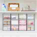 Vtopmart 4 Pack Clear Stackable Storage Drawers, 4.4'' Tall Acrylic Bathroom Makeup Organizer,Plastic Storage Bins For Vanity, Undersink, Kitchen Cabinets, Pantry, Home...