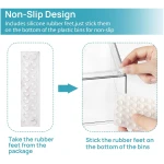 Vtopmart 4 Pack Clear Stackable Storage Drawers, 4.4'' Tall Acrylic Bathroom Makeup Organizer,Plastic Storage Bins For Vanity, Undersink, Kitchen Cabinets, Pantry, Home...