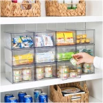 Vtopmart 4 Pack Clear Stackable Storage Drawers, 4.4'' Tall Acrylic Bathroom Makeup Organizer,Plastic Storage Bins For Vanity, Undersink, Kitchen Cabinets, Pantry, Home...