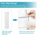 Vtopmart 4 Pack Clear Stackable Storage Drawers, 4.4'' Tall Acrylic Bathroom Makeup Organizer,Plastic Storage Bins For Vanity, Undersink, Kitchen Cabinets, Pantry, Home...