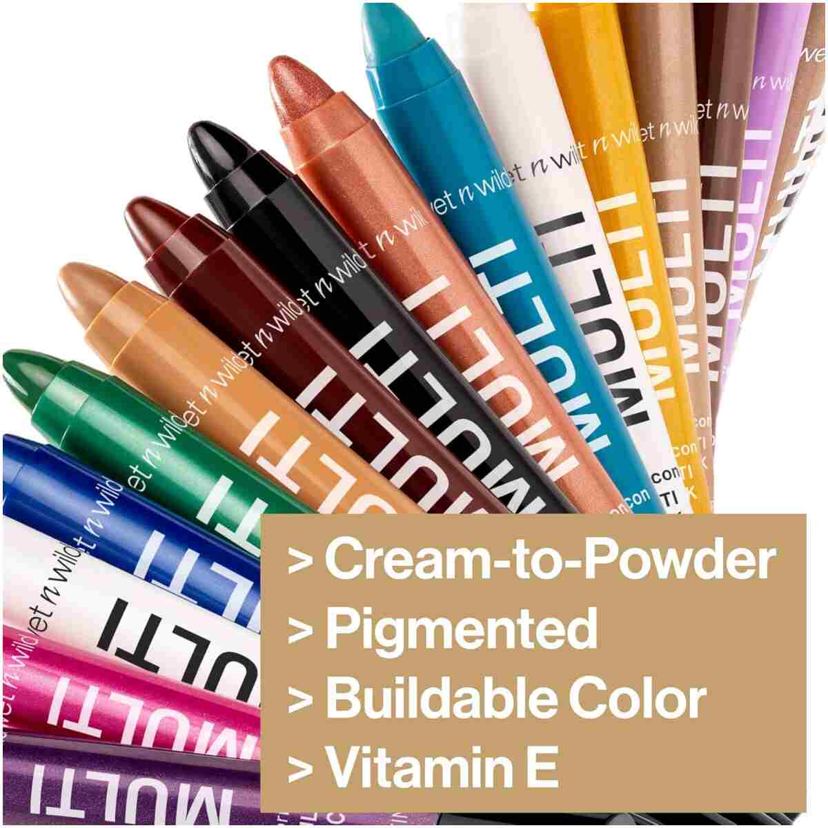 wet n wild Color Icon Cream Eyeliner Eyeshadow DMulti-Stick, Moisturizing, Nourishing Velvety Cream-to-Powder Buildable & Blendable Formula, Cruelty-Free & Vegan - Golden Rush Hour