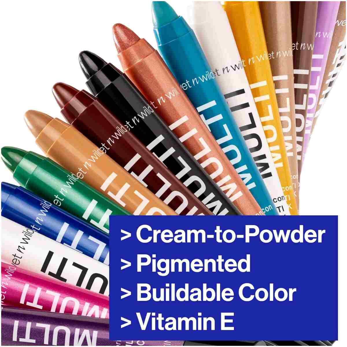 wet n wild Color Icon Cream Eyeliner Eyeshadow Multi-Stick, Moisturizing, Nourishing Velvety Cream-to-Powder Buildable & Blendable Formula, Cruelty-Free & Vegan - Blue Me Away