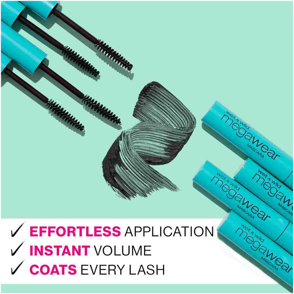 wet n wild Enhance and Define Megawear Mascara, Gentle Gel Volumizing Formula that Promotes Full & Healthy Lashes, Enriched with Soy Protein & Panthenol, Cruelty-Free & Vegan -...