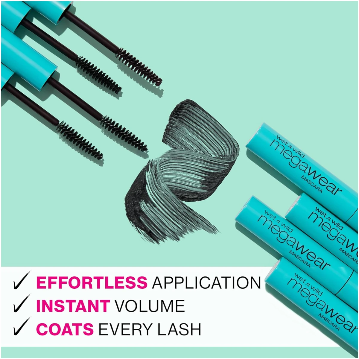 wet n wild Enhance and Define Megawear Mascara, Gentle Gel Volumizing Formula that Promotes Full & Healthy Lashes, Enriched with Soy Protein & Panthenol, Cruelty-Free & Vegan -...