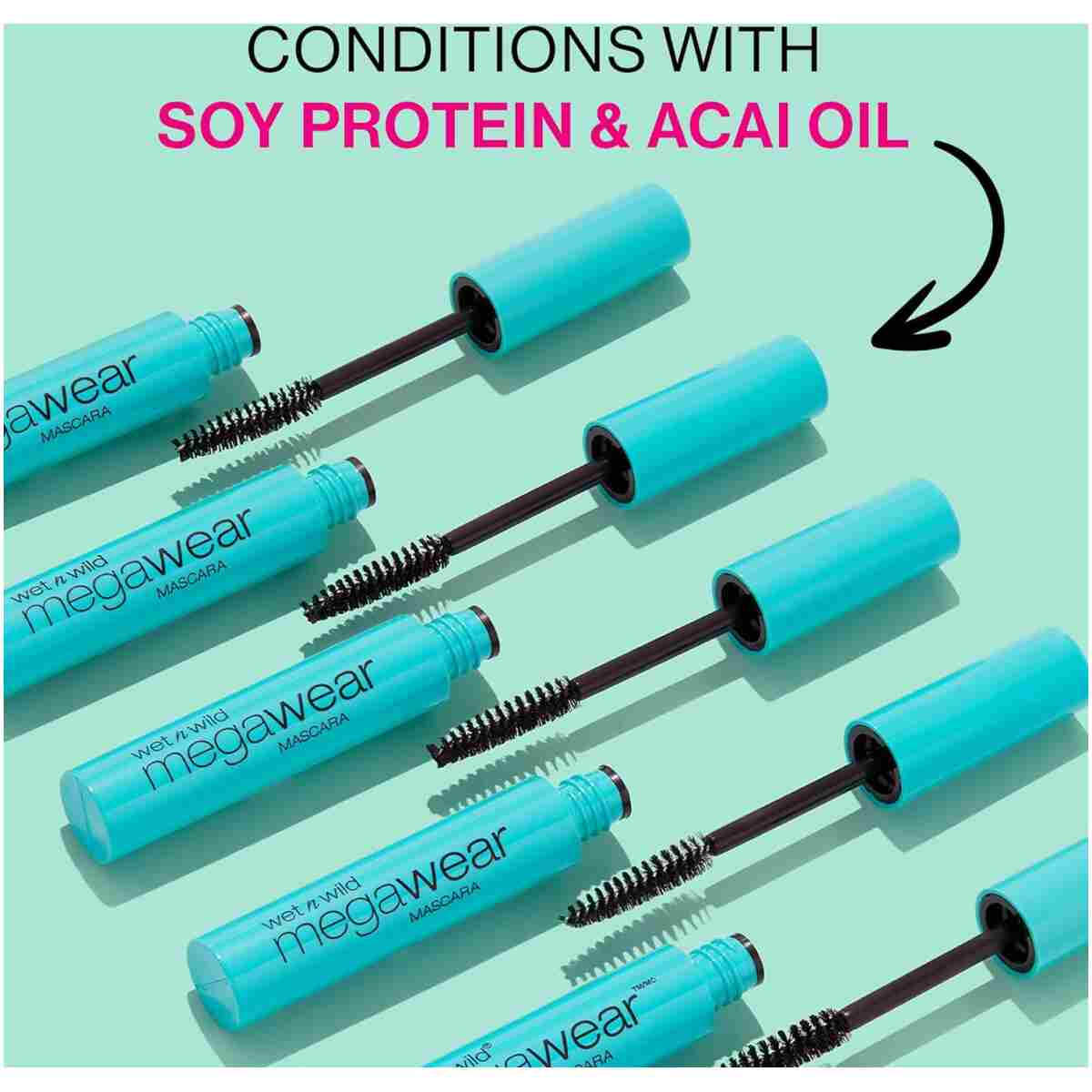 wet n wild Enhance and Define Megawear Mascara, Gentle Gel Volumizing Formula that Promotes Full & Healthy Lashes, Enriched with Soy Protein & Panthenol, Cruelty-Free & Vegan -...