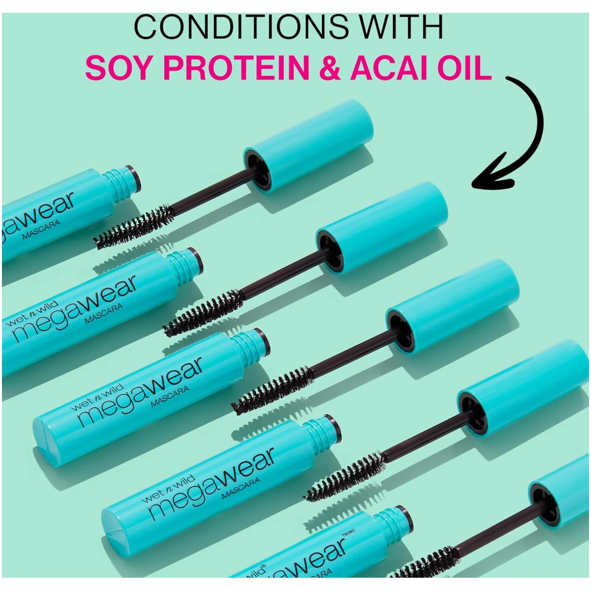 wet n wild Enhance and Define Megawear Mascara, Gentle Gel Volumizing Formula that Promotes Full & Healthy Lashes, Enriched with Soy Protein & Panthenol, Cruelty-Free & Vegan -...