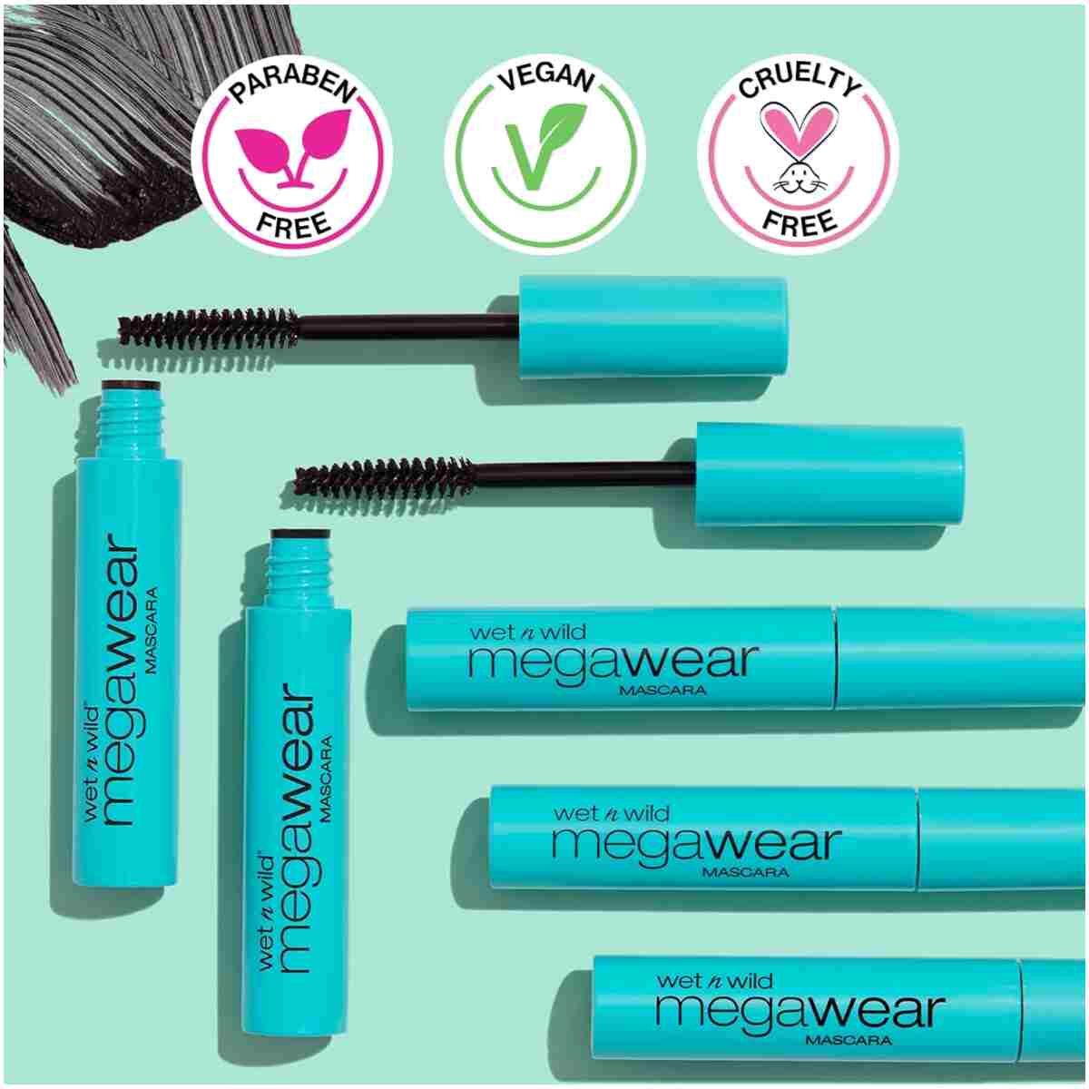 wet n wild Enhance and Define Megawear Mascara, Gentle Gel Volumizing Formula that Promotes Full & Healthy Lashes, Enriched with Soy Protein & Panthenol, Cruelty-Free & Vegan -...