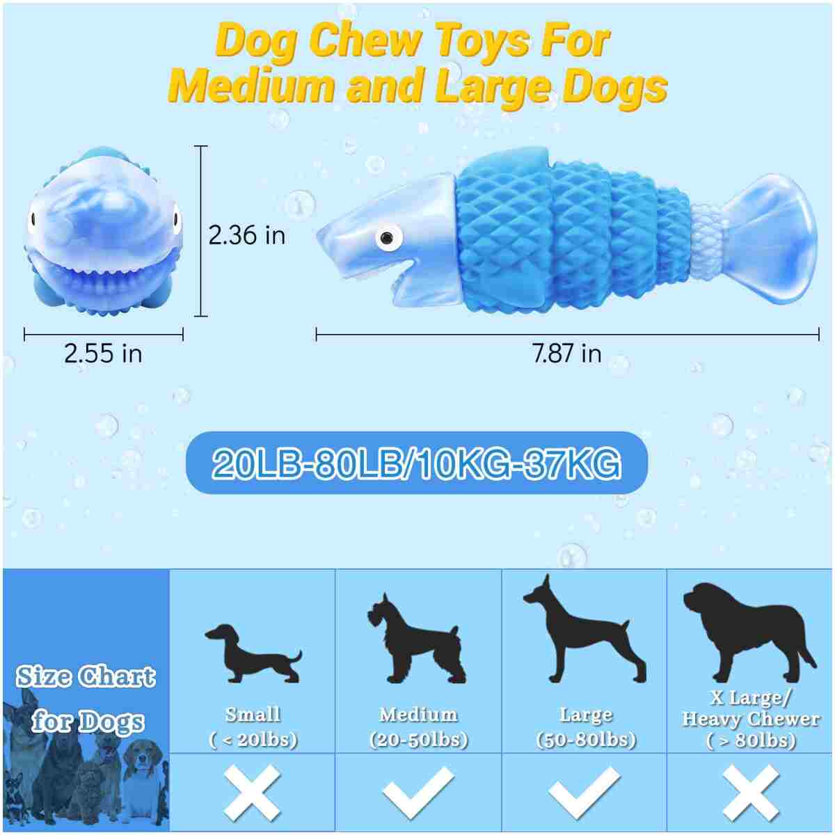 WinTour Tough Dog Toys for Aggressive Chewers, Indestructible Dog Chewers for Medium & Large Breeds, Squeaky Durable Chew Toys to Keep Them Busy, Reduce Boredom, Teeth Cleaning,...