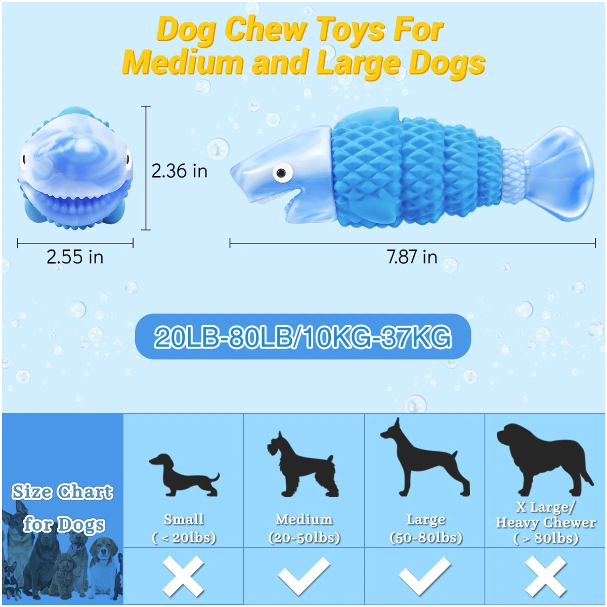 WinTour Tough Dog Toys for Aggressive Chewers, Indestructible Dog Chewers for Medium & Large Breeds, Squeaky Durable Chew Toys to Keep Them Busy, Reduce Boredom, Teeth Cleaning,...