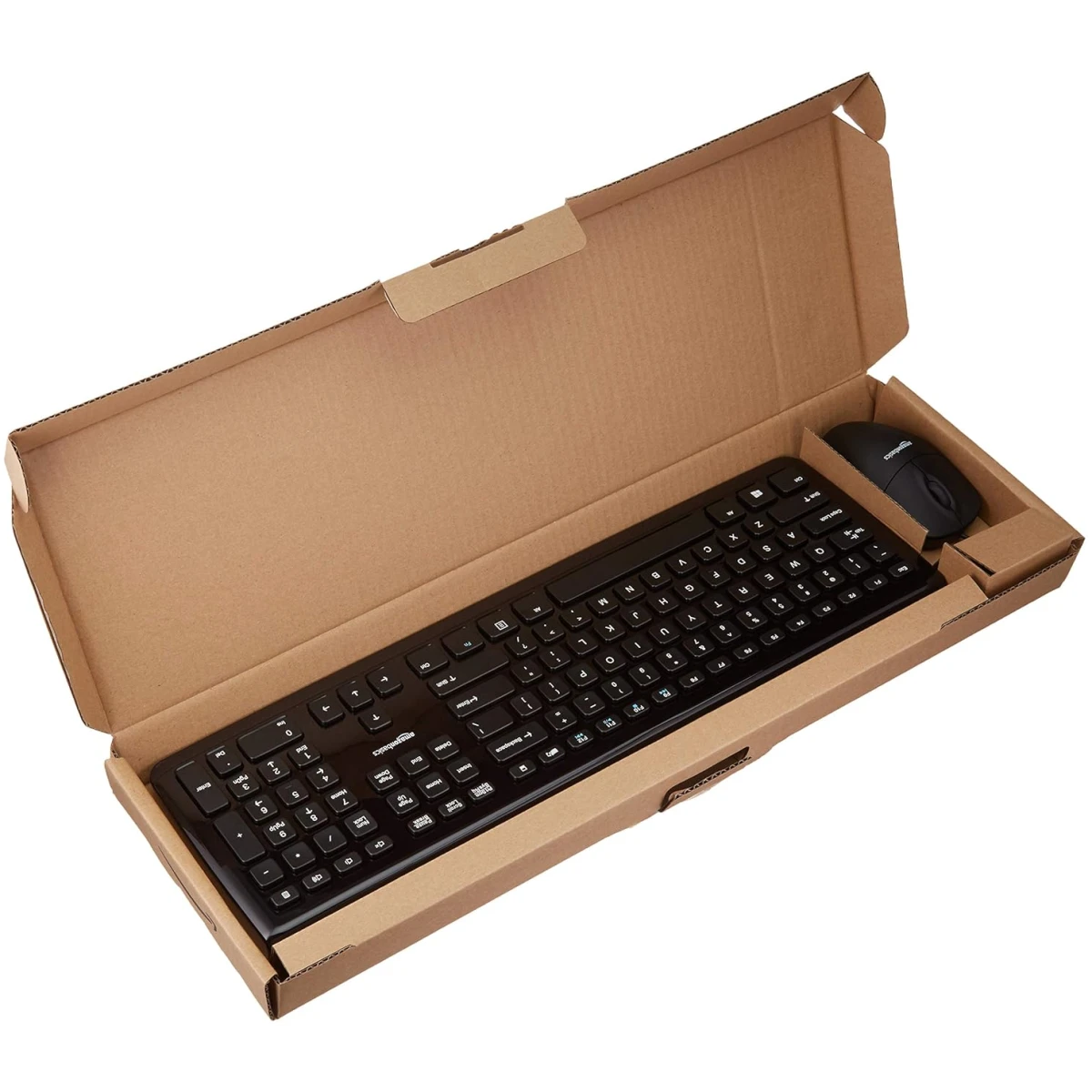 Wired Keyboard and Mouse Bundle, Full-Sized, QWERTY Layout, Black