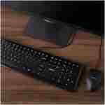 Wired Keyboard and Mouse Bundle, Full-Sized, QWERTY Layout, Black