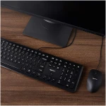 Wired Keyboard and Mouse Bundle, Full-Sized, QWERTY Layout, Black