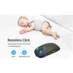 Wireless Bluetooth Mouse Rechargeable Laptop Mice with LED Use Portable(BT5.2 and USB 2.4G) Dual Mode Connection Silent Slim Computer Mouse for Laptop/iPad Tablet/Apple...