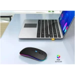 Wireless Bluetooth Mouse Rechargeable Laptop Mice with LED Use Portable(BT5.2 and USB 2.4G) Dual Mode Connection Silent Slim Computer Mouse for Laptop/iPad Tablet/Apple...