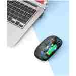 Wireless Bluetooth Mouse Rechargeable Laptop Mice with LED Use Portable(BT5.2 and USB 2.4G) Dual Mode Connection Silent Slim Computer Mouse for Laptop/iPad Tablet/Apple...