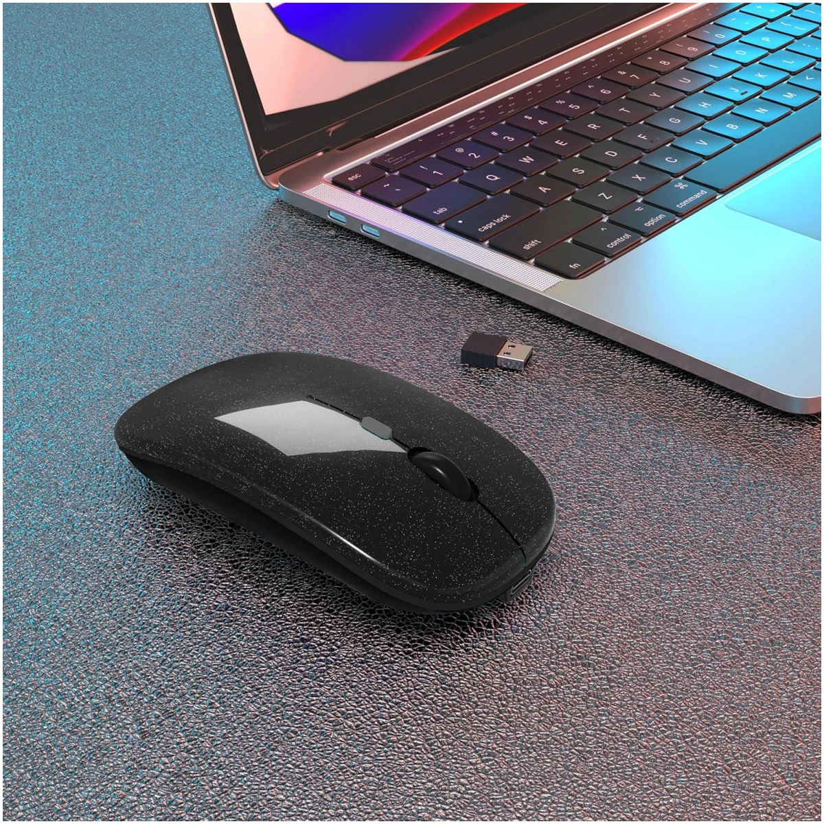 Wireless Bluetooth Mouse Rechargeable Laptop Mice with LED Use Portable(BT5.2 and USB 2.4G) Dual Mode Connection Silent Slim Computer Mouse for Laptop/iPad Tablet/Apple...