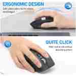 Wireless Bluetooth Side Scroll Mouse with Multi-Device, Ergonomic Computer Mice with Smart Flying Scroll, Quiet Click for Computer, Laptop, iPad, Tablet, MacBook