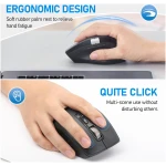 Wireless Bluetooth Side Scroll Mouse with Multi-Device, Ergonomic Computer Mice with Smart Flying Scroll, Quiet Click for Computer, Laptop, iPad, Tablet, MacBook