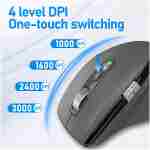 Wireless Bluetooth Side Scroll Mouse with Multi-Device, Ergonomic Computer Mice with Smart Flying Scroll, Quiet Click for Computer, Laptop, iPad, Tablet, MacBook