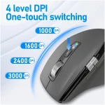 Wireless Bluetooth Side Scroll Mouse with Multi-Device, Ergonomic Computer Mice with Smart Flying Scroll, Quiet Click for Computer, Laptop, iPad, Tablet, MacBook