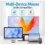 Wireless Bluetooth Side Scroll Mouse with Multi-Device, Ergonomic Computer Mice with Smart Flying Scroll, Quiet Click for Computer, Laptop, iPad, Tablet, MacBook