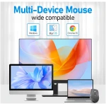Wireless Bluetooth Side Scroll Mouse with Multi-Device, Ergonomic Computer Mice with Smart Flying Scroll, Quiet Click for Computer, Laptop, iPad, Tablet, MacBook