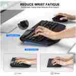 Wireless Keyboard and Mouse Combo, 2.4G Full Size Wave Keys Ergonomic Keyboard with Wrist Rest and 3-Level DPI Adjustable Wireless Ergonomic Mouse for Windows, Mac OS...