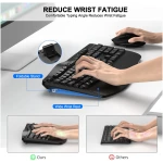 Wireless Keyboard and Mouse Combo, 2.4G Full Size Wave Keys Ergonomic Keyboard with Wrist Rest and 3-Level DPI Adjustable Wireless Ergonomic Mouse for Windows, Mac OS...