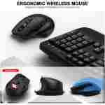 Wireless Keyboard and Mouse Combo, 2.4G Full Size Wave Keys Ergonomic Keyboard with Wrist Rest and 3-Level DPI Adjustable Wireless Ergonomic Mouse for Windows, Mac OS...