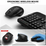 Wireless Keyboard and Mouse Combo, 2.4G Full Size Wave Keys Ergonomic Keyboard with Wrist Rest and 3-Level DPI Adjustable Wireless Ergonomic Mouse for Windows, Mac OS...