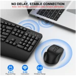 Wireless Keyboard and Mouse Combo, 2.4G Full Size Wave Keys Ergonomic Keyboard with Wrist Rest and 3-Level DPI Adjustable Wireless Ergonomic Mouse for Windows, Mac OS...