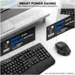 Wireless Keyboard and Mouse Combo, 2.4G Full Size Wave Keys Ergonomic Keyboard with Wrist Rest and 3-Level DPI Adjustable Wireless Ergonomic Mouse for Windows, Mac OS...
