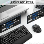Wireless Keyboard and Mouse Combo, 2.4G Full Size Wave Keys Ergonomic Keyboard with Wrist Rest and 3-Level DPI Adjustable Wireless Ergonomic Mouse for Windows, Mac OS...