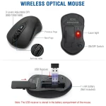 Wireless Keyboard and Mouse Combo, EDJO 2.4G Full-Sized Ergonomic Computer Keyboard with Wrist Rest and 3 Level DPI Adjustable Wireless Mouse for Windows, Mac OS Desktop/Laptop/PC