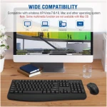 Wireless Keyboard and Mouse Combo, EDJO 2.4G Full-Sized Ergonomic Computer Keyboard with Wrist Rest and 3 Level DPI Adjustable Wireless Mouse for Windows, Mac OS Desktop/Laptop/PC