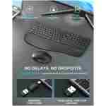 Wireless Keyboard and Mouse Combo, EDJO 2.4G Full-Sized Ergonomic Computer Keyboard with Wrist Rest and 3 Level DPI Adjustable Wireless Mouse for Windows, Mac OS Desktop/Laptop/PC