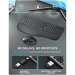 Wireless Keyboard and Mouse Combo, EDJO 2.4G Full-Sized Ergonomic Computer Keyboard with Wrist Rest and 3 Level DPI Adjustable Wireless Mouse for Windows, Mac OS Desktop/Laptop/PC