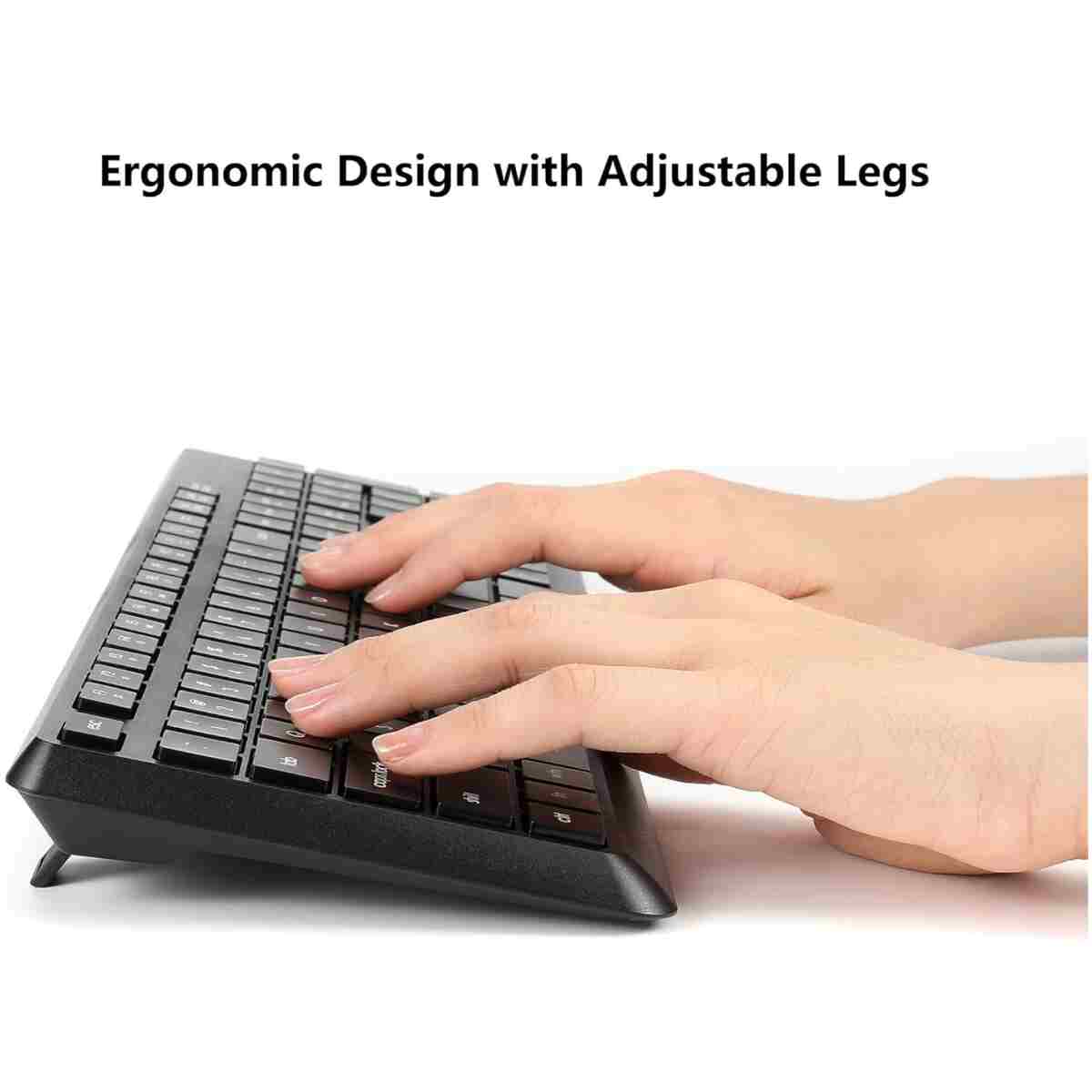 Wireless Keyboard and Mouse Combo for Windows, 2.4G Full-Sized External Cordless Computer Keyboard Mouse Combo for Laptop PC Desktop Chrome Mac, Number Pad 1600 DPI Silent Mouse...