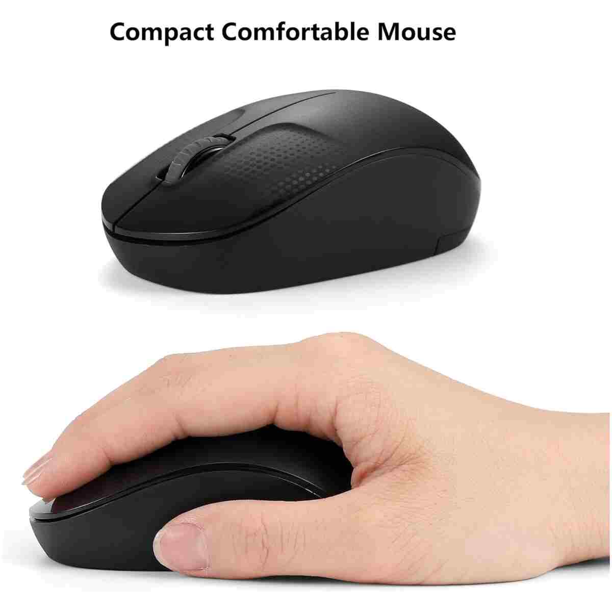 Wireless Keyboard and Mouse Combo for Windows, 2.4G Full-Sized External Cordless Computer Keyboard Mouse Combo for Laptop PC Desktop Chrome Mac, Number Pad 1600 DPI Silent Mouse...