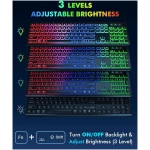 Wireless Keyboard and Mouse Combo - RGB Backlit, Rechargeable & Light Up Letters, Full-Size, Ergonomic Tilt Angle, Sleep Mode, 2.4GHz Quiet Keyboard Mouse for Mac, Windows,...