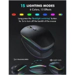 Wireless Keyboard and Mouse Combo - RGB Backlit, Rechargeable & Light Up Letters, Full-Size, Ergonomic Tilt Angle, Sleep Mode, 2.4GHz Quiet Keyboard Mouse for Mac, Windows,...