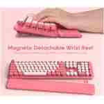 Wireless Keyboard and Mouse Combo - Round Keycaps, Full-Size Retro Typewriter Keyboard with Detachable Wrist Rest, Sleep Mode & Tilt Legs, 2.4GHz Cordless Connection for...